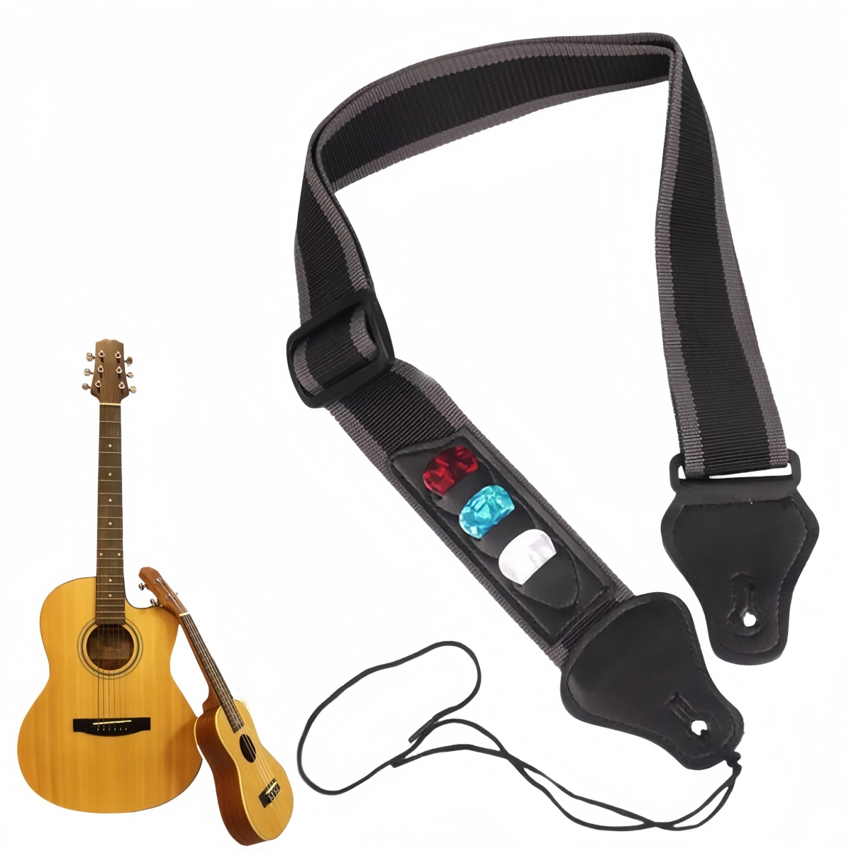 Musical Instrument Bag - Miwayer PU lederen gitaarband, verstelbare schouderriem