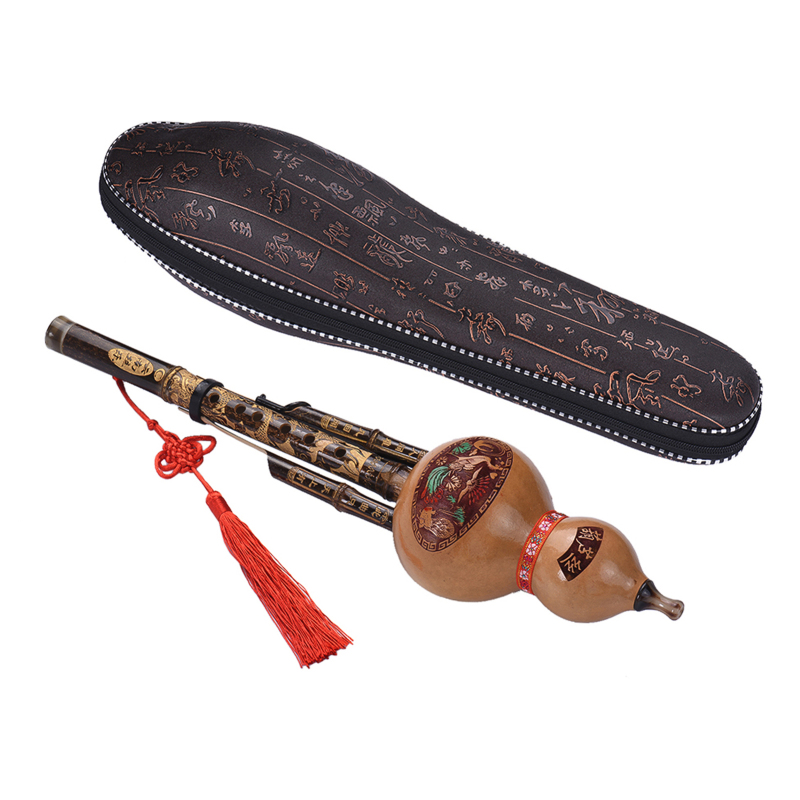 Tin Whistle Flute - Chinese Handgemaakte Zwarte Bamboe Hulusi Kalebas