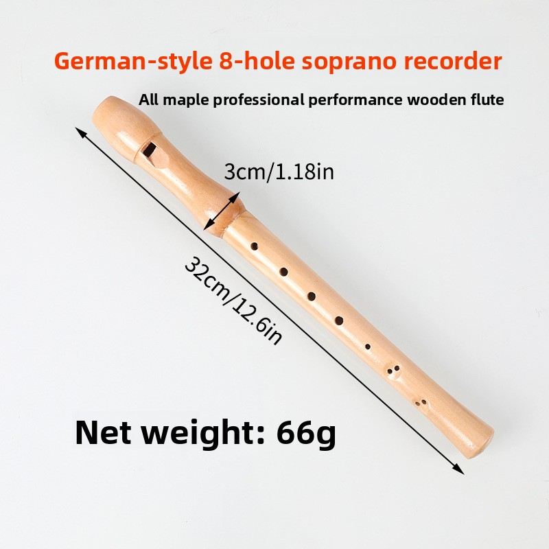Musical Instrument German - Volledig houten 8-gaats Duitse blokfluit Houten