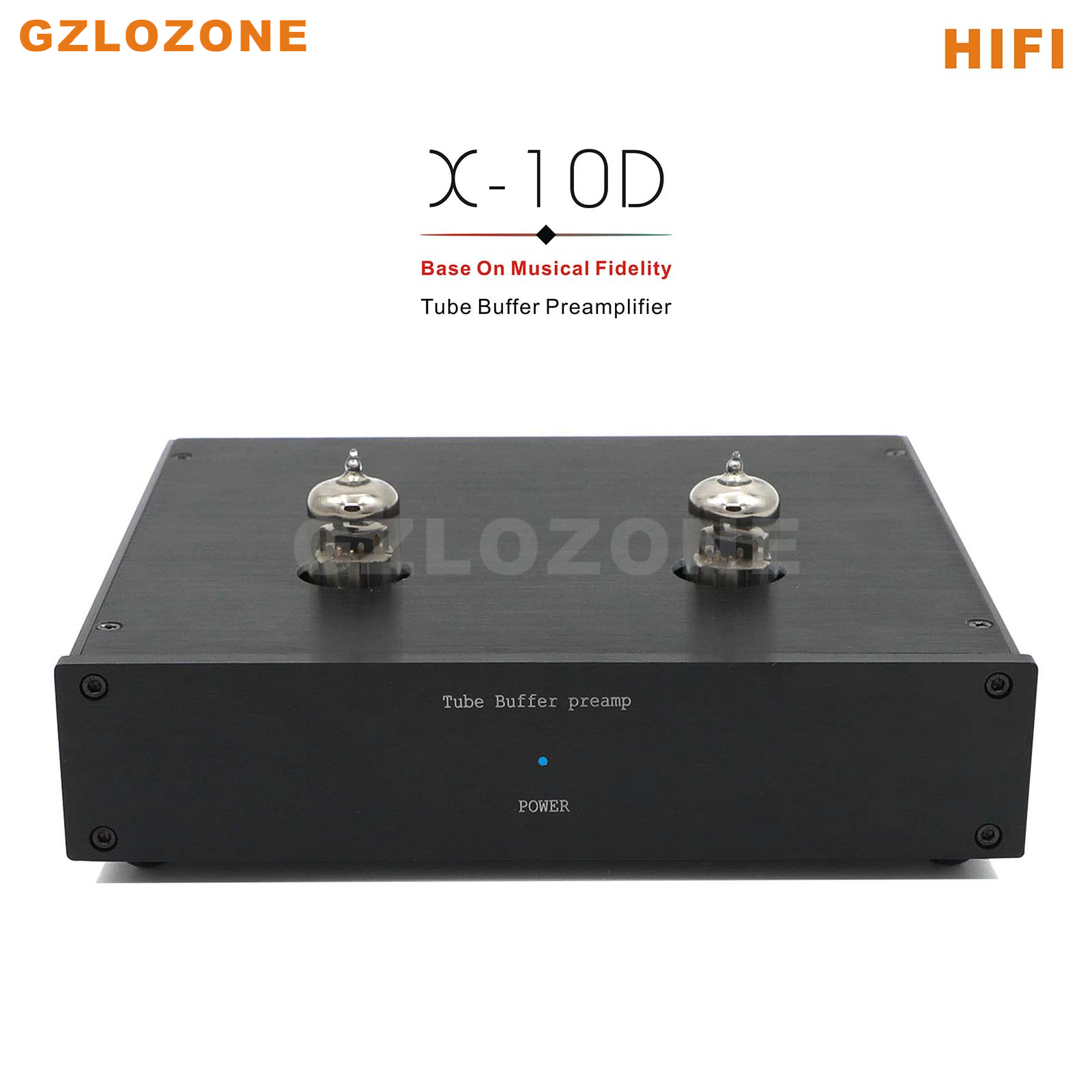 Musical Instrument Tuba - Zwart/zilveren HIFI afgewerkte buizenbuffervoorversterkerbasis op Musical