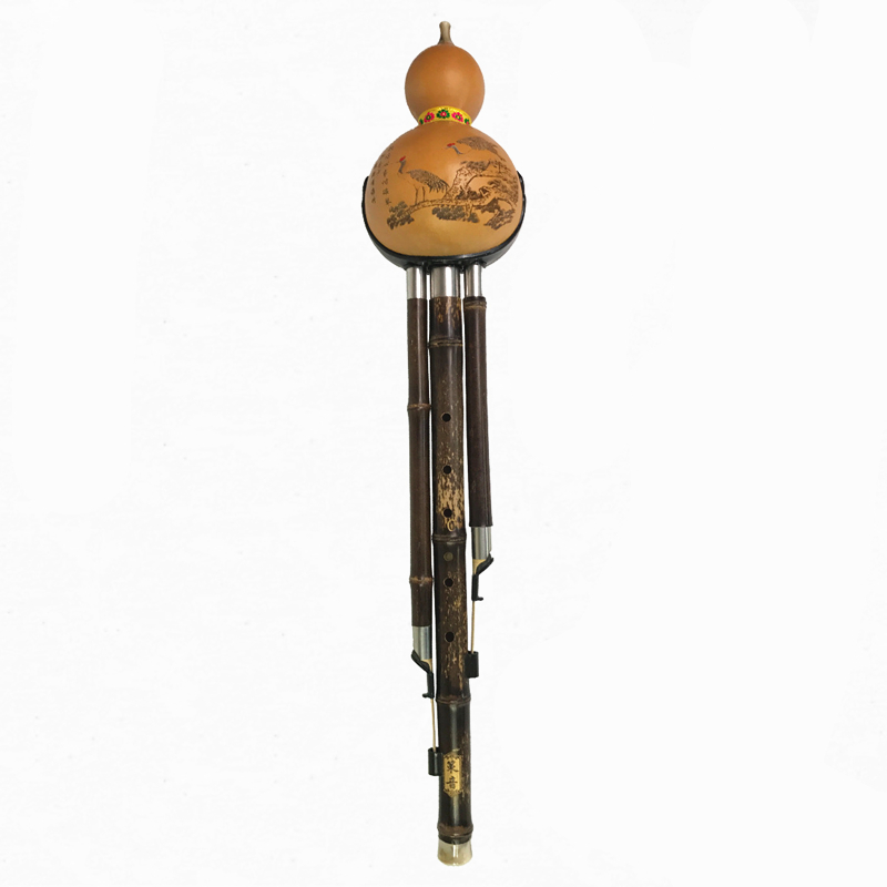 Musical Instrument Qin - Hulusi Bass Black Bamboo Gourd Flute