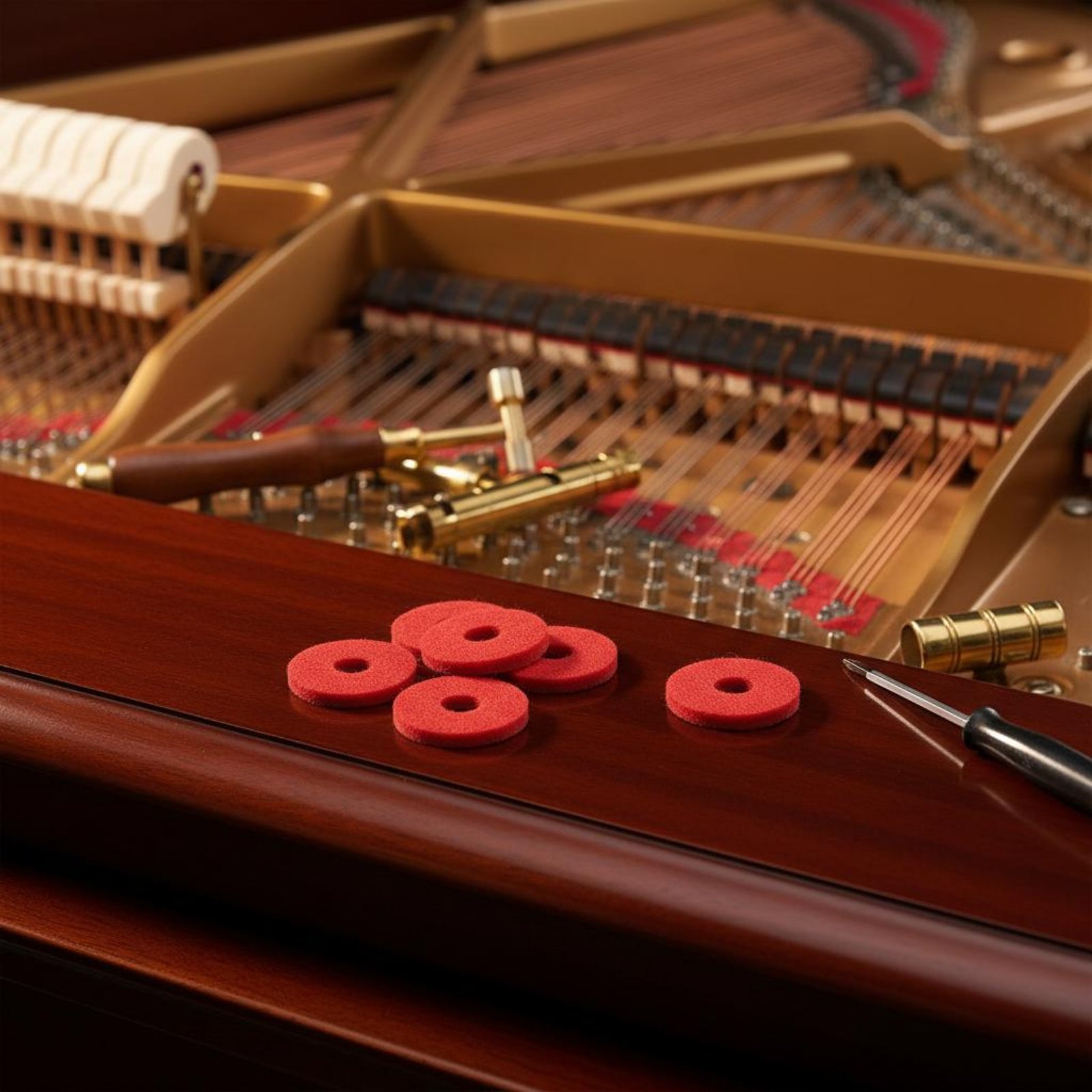 Rode pianotoetsring Kleine ron - Musical Instrument Long recensie en prijs