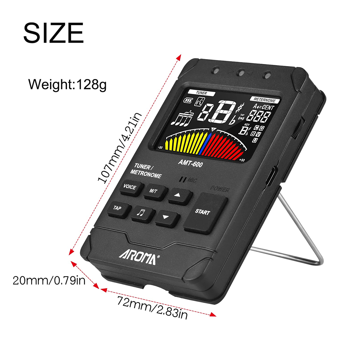 AROMA AMT-600 Oplaadbare Tuner - Musical Instrument Vector recensie en prijs